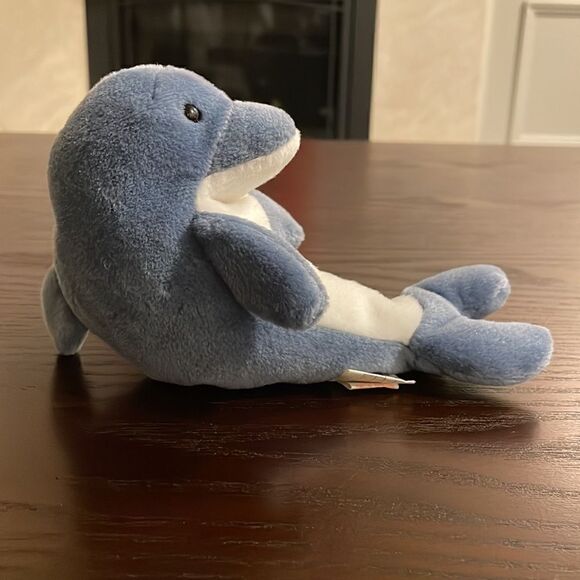 1996 Vintage Ty Beanie Baby Echo the Dolphin PVC Pellets Good Condition 9” long - Picture 3 of 9